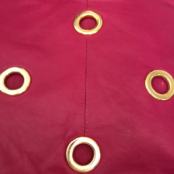 NWT leather designer Contessa tote bag fuschia NEW real leather unused Vintage - Picture 3 of 8